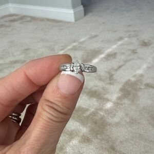 Marquise cut platinum diamond ring